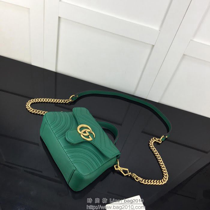 GUCCI古馳 新款 專櫃品質 原單 547260 綠色 鏈條 手提 單肩 斜挎包HY1370